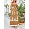 image:imagePRETTYGARDEN Summer Dress for Women 2026 Floral Sundress Spaghetti Strap Flowy Beach Vacation Boho Maxi DressesKhaki Floral