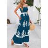 image:imagePRETTYGARDEN Summer Dress for Women 2026 Floral Sundress Spaghetti Strap Flowy Beach Vacation Boho Maxi DressesLake Blue White Floral