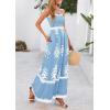 image:imagePRETTYGARDEN Summer Dress for Women 2026 Floral Sundress Spaghetti Strap Flowy Beach Vacation Boho Maxi DressesLight Blue White Floral