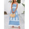 image:imagePRETTYGARDEN Summer Dress for Women 2026 Floral Sundress Spaghetti Strap Flowy Beach Vacation Boho Maxi DressesLight Blue White Floral