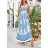 image:imagePRETTYGARDEN Summer Dress for Women 2026 Floral Sundress Spaghetti Strap Flowy Beach Vacation Boho Maxi DressesLight Blue White Floral