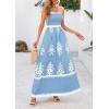 image:imagePRETTYGARDEN Summer Dress for Women 2026 Floral Sundress Spaghetti Strap Flowy Beach Vacation Boho Maxi DressesLight Blue White Floral