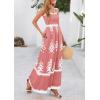 image:imagePRETTYGARDEN Summer Dress for Women 2026 Floral Sundress Spaghetti Strap Flowy Beach Vacation Boho Maxi DressesPink White Floral
