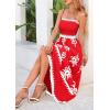 image:imagePRETTYGARDEN Summer Dress for Women 2026 Floral Sundress Spaghetti Strap Flowy Beach Vacation Boho Maxi DressesRed White Floral