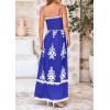 image:imagePRETTYGARDEN Summer Dress for Women 2026 Floral Sundress Spaghetti Strap Flowy Beach Vacation Boho Maxi DressesRoyal Blue White Floral