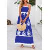 image:imagePRETTYGARDEN Summer Dress for Women 2026 Floral Sundress Spaghetti Strap Flowy Beach Vacation Boho Maxi DressesRoyal Blue White Floral