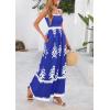 image:imagePRETTYGARDEN Summer Dress for Women 2026 Floral Sundress Spaghetti Strap Flowy Beach Vacation Boho Maxi DressesRoyal Blue White Floral