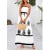 image:imagePRETTYGARDEN Summer Dress for Women 2026 Floral Sundress Spaghetti Strap Flowy Beach Vacation Boho Maxi DressesWhite Black Floral