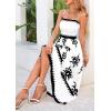 image:imagePRETTYGARDEN Summer Dress for Women 2026 Floral Sundress Spaghetti Strap Flowy Beach Vacation Boho Maxi DressesWhite Black Floral