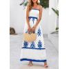 image:imagePRETTYGARDEN Summer Dress for Women 2026 Floral Sundress Spaghetti Strap Flowy Beach Vacation Boho Maxi DressesWhite Blue Floral