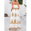 image:imagePRETTYGARDEN Summer Dress for Women 2026 Floral Sundress Spaghetti Strap Flowy Beach Vacation Boho Maxi DressesWhite Khaki Floral