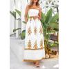 image:imagePRETTYGARDEN Summer Dress for Women 2026 Floral Sundress Spaghetti Strap Flowy Beach Vacation Boho Maxi DressesWhite Khaki Floral