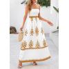 image:imagePRETTYGARDEN Summer Dress for Women 2026 Floral Sundress Spaghetti Strap Flowy Beach Vacation Boho Maxi DressesWhite Khaki Floral