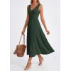 image:imagePRETTYGARDEN Summer Dresses for Women 2026 Spring Casual Sleeveless V Neck Pleated Midi Work Cocktail Wedding Guest DressArmy Green