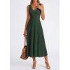 image:imagePRETTYGARDEN Summer Dresses for Women 2026 Spring Casual Sleeveless V Neck Pleated Midi Work Cocktail Wedding Guest DressArmy Green