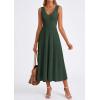 image:imagePRETTYGARDEN Summer Dresses for Women 2026 Spring Casual Sleeveless V Neck Pleated Midi Work Cocktail Wedding Guest DressArmy Green