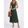 image:imagePRETTYGARDEN Summer Dresses for Women 2026 Spring Casual Sleeveless V Neck Pleated Midi Work Cocktail Wedding Guest DressArmy Green