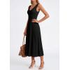 image:imagePRETTYGARDEN Summer Dresses for Women 2026 Spring Casual Sleeveless V Neck Pleated Midi Work Cocktail Wedding Guest DressBlack