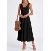 image:imagePRETTYGARDEN Summer Dresses for Women 2026 Spring Casual Sleeveless V Neck Pleated Midi Work Cocktail Wedding Guest DressBlack
