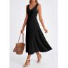 image:imagePRETTYGARDEN Summer Dresses for Women 2026 Spring Casual Sleeveless V Neck Pleated Midi Work Cocktail Wedding Guest DressBlack