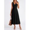 image:imagePRETTYGARDEN Summer Dresses for Women 2026 Spring Casual Sleeveless V Neck Pleated Midi Work Cocktail Wedding Guest DressBlack