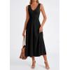image:imagePRETTYGARDEN Summer Dresses for Women 2026 Spring Casual Sleeveless V Neck Pleated Midi Work Cocktail Wedding Guest DressBlack