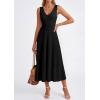 image:imagePRETTYGARDEN Summer Dresses for Women 2026 Spring Casual Sleeveless V Neck Pleated Midi Work Cocktail Wedding Guest DressBlack