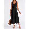 image:imagePRETTYGARDEN Summer Dresses for Women 2026 Spring Casual Sleeveless V Neck Pleated Midi Work Cocktail Wedding Guest DressBlack