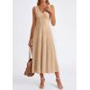 image:imagePRETTYGARDEN Summer Dresses for Women 2026 Spring Casual Sleeveless V Neck Pleated Midi Work Cocktail Wedding Guest DressDark Apricot