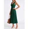 image:imagePRETTYGARDEN Summer Dresses for Women 2026 Spring Casual Sleeveless V Neck Pleated Midi Work Cocktail Wedding Guest DressDark Green