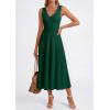 image:imagePRETTYGARDEN Summer Dresses for Women 2026 Spring Casual Sleeveless V Neck Pleated Midi Work Cocktail Wedding Guest DressDark Green