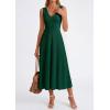 image:imagePRETTYGARDEN Summer Dresses for Women 2026 Spring Casual Sleeveless V Neck Pleated Midi Work Cocktail Wedding Guest DressDark Green