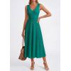 image:imagePRETTYGARDEN Summer Dresses for Women 2026 Spring Casual Sleeveless V Neck Pleated Midi Work Cocktail Wedding Guest DressGreen
