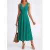 image:imagePRETTYGARDEN Summer Dresses for Women 2026 Spring Casual Sleeveless V Neck Pleated Midi Work Cocktail Wedding Guest DressGreen