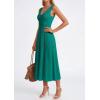 image:imagePRETTYGARDEN Summer Dresses for Women 2026 Spring Casual Sleeveless V Neck Pleated Midi Work Cocktail Wedding Guest DressGreen