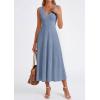 image:imagePRETTYGARDEN Summer Dresses for Women 2026 Spring Casual Sleeveless V Neck Pleated Midi Work Cocktail Wedding Guest DressGrey Blue