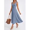 image:imagePRETTYGARDEN Summer Dresses for Women 2026 Spring Casual Sleeveless V Neck Pleated Midi Work Cocktail Wedding Guest DressGrey Blue