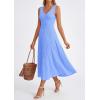image:imagePRETTYGARDEN Summer Dresses for Women 2026 Spring Casual Sleeveless V Neck Pleated Midi Work Cocktail Wedding Guest DressLight Blue