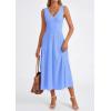 image:imagePRETTYGARDEN Summer Dresses for Women 2026 Spring Casual Sleeveless V Neck Pleated Midi Work Cocktail Wedding Guest DressLight Blue