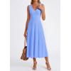 image:imagePRETTYGARDEN Summer Dresses for Women 2026 Spring Casual Sleeveless V Neck Pleated Midi Work Cocktail Wedding Guest DressLight Blue