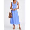 image:imagePRETTYGARDEN Summer Dresses for Women 2026 Spring Casual Sleeveless V Neck Pleated Midi Work Cocktail Wedding Guest DressLight Blue