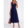 image:imagePRETTYGARDEN Summer Dresses for Women 2026 Spring Casual Sleeveless V Neck Pleated Midi Work Cocktail Wedding Guest DressNavy