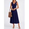 image:imagePRETTYGARDEN Summer Dresses for Women 2026 Spring Casual Sleeveless V Neck Pleated Midi Work Cocktail Wedding Guest DressNavy