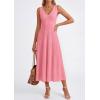 image:imagePRETTYGARDEN Summer Dresses for Women 2026 Spring Casual Sleeveless V Neck Pleated Midi Work Cocktail Wedding Guest DressPink