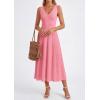 image:imagePRETTYGARDEN Summer Dresses for Women 2026 Spring Casual Sleeveless V Neck Pleated Midi Work Cocktail Wedding Guest DressPink