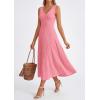 image:imagePRETTYGARDEN Summer Dresses for Women 2026 Spring Casual Sleeveless V Neck Pleated Midi Work Cocktail Wedding Guest DressPink