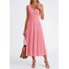 image:imagePRETTYGARDEN Summer Dresses for Women 2026 Spring Casual Sleeveless V Neck Pleated Midi Work Cocktail Wedding Guest DressPink