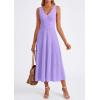 image:imagePRETTYGARDEN Summer Dresses for Women 2026 Spring Casual Sleeveless V Neck Pleated Midi Work Cocktail Wedding Guest DressPurple