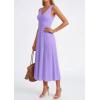 image:imagePRETTYGARDEN Summer Dresses for Women 2026 Spring Casual Sleeveless V Neck Pleated Midi Work Cocktail Wedding Guest DressPurple
