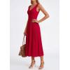 image:imagePRETTYGARDEN Summer Dresses for Women 2026 Spring Casual Sleeveless V Neck Pleated Midi Work Cocktail Wedding Guest DressRed